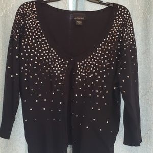 Lane Bryant Black Sequined Cardigan